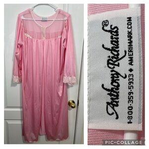 Vintage Anthony Richard’s Pink Lace Trim Nightgown Intimates & Sleepwear size L